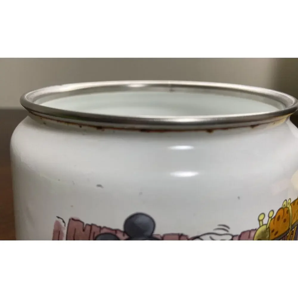 Vintage Mickey Mouse Metal Canister Dish Lid RARE Japan Walt Disney‎ Productions